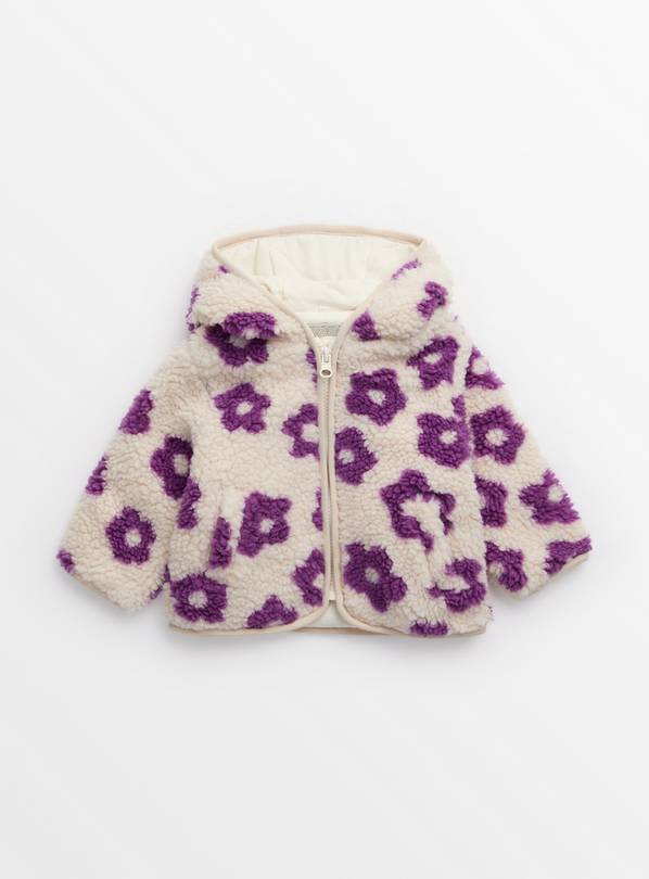 Cream Floral Borg Hooded Jacket 12-18 months